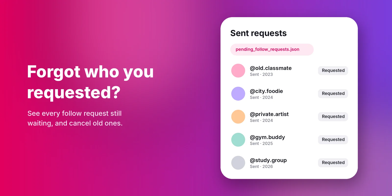 List of sent Instagram follow requests still showing Requested, from pending_follow_requests.json